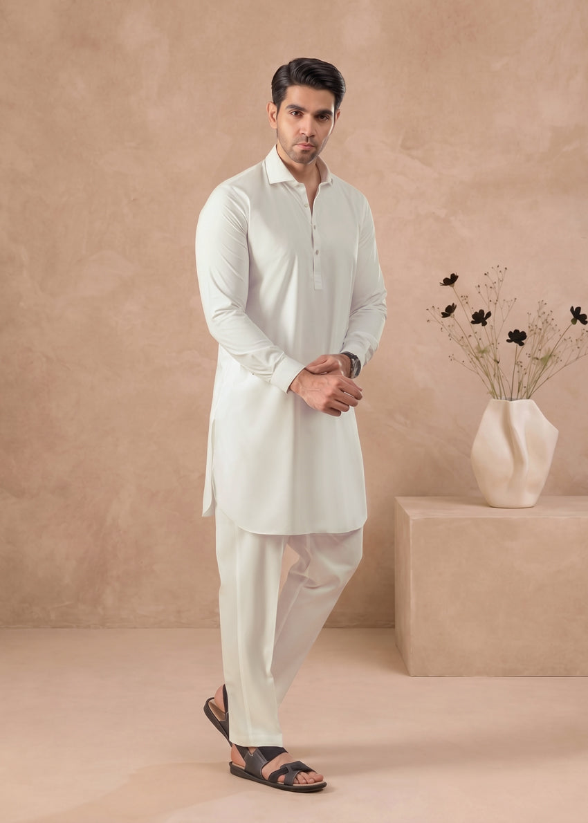 O-White-Blended-Kurta Trouser - (MP2PSBS26BM1F18)