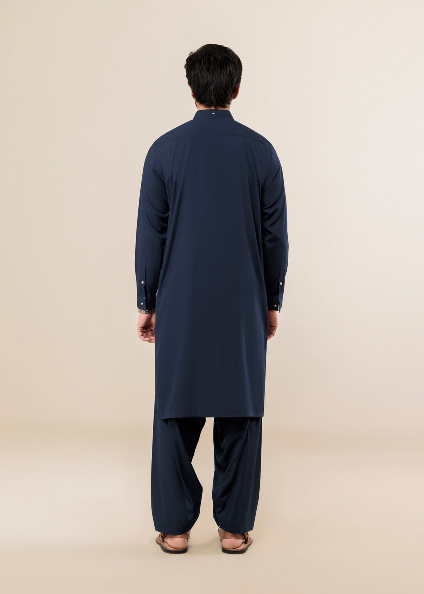 Navy-Blended-Shalwar Suit - (MP2PSBS26BM5J4)
