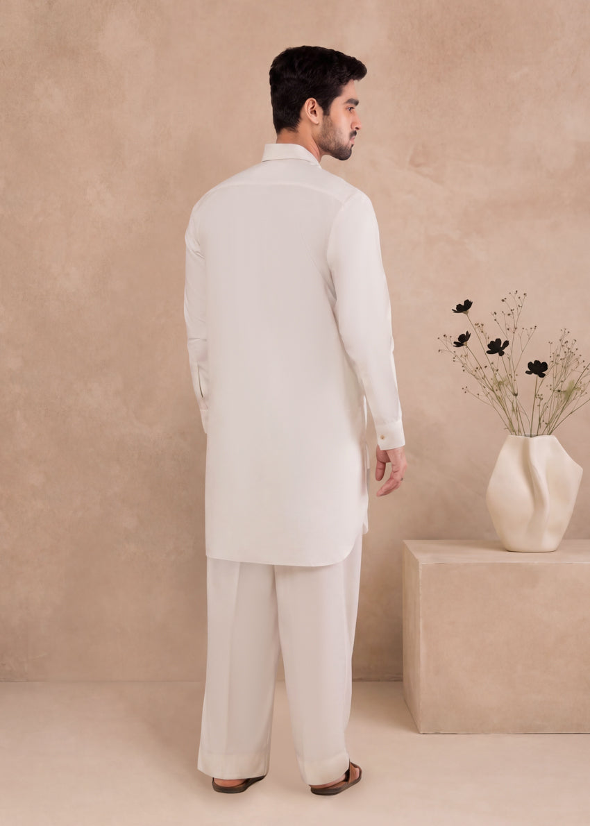 O-White-Blended-Kurta Trouser - (MP2PSBW25ADD10)