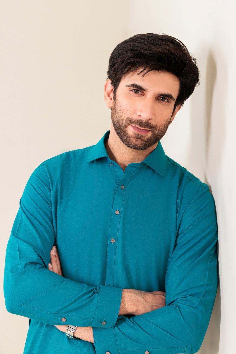 Teal-Blended-Shalwar Suit - (MP2PSBW25ADJ3)
