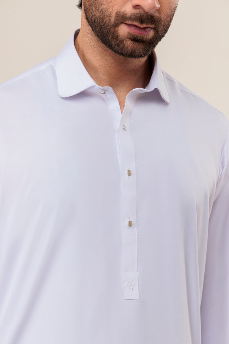 White-Blended-Shalwar Suit - (MP2PSBW25ADN1)