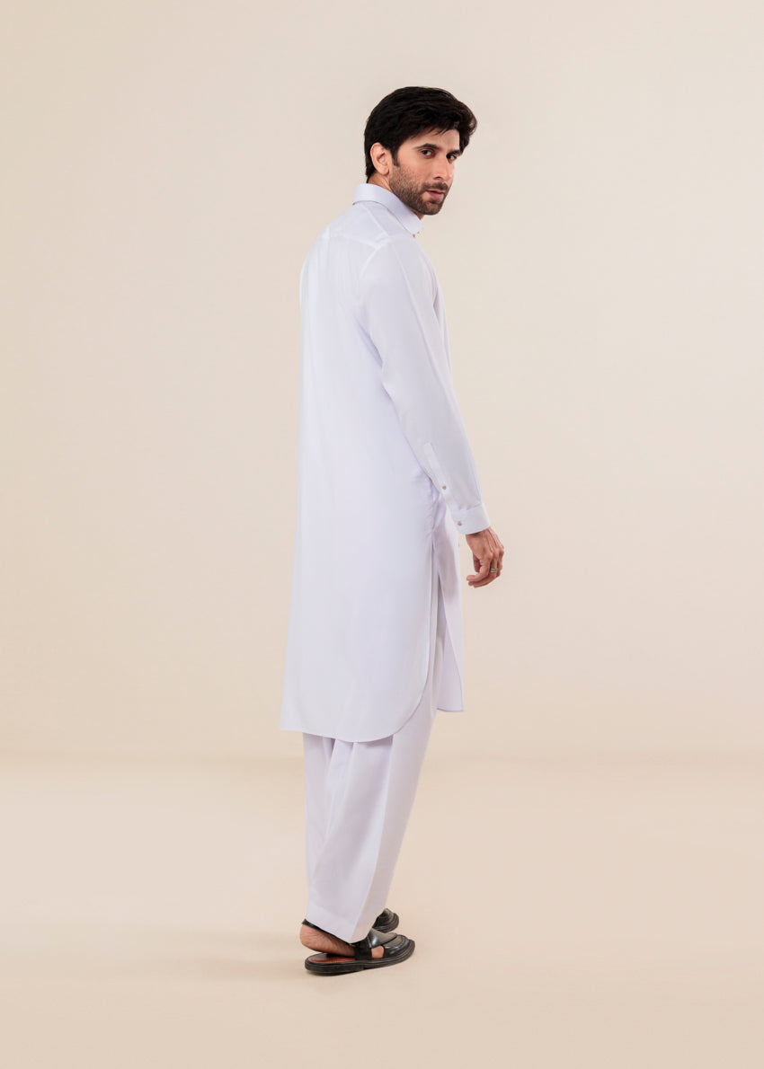 White-Blended-Shalwar Suit - (MP2PSBW25ADN1)