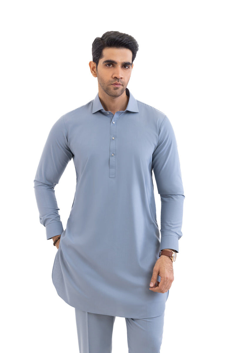 Blue-Blended-Kurta Trouser - (MP2PSBW25ADN22)