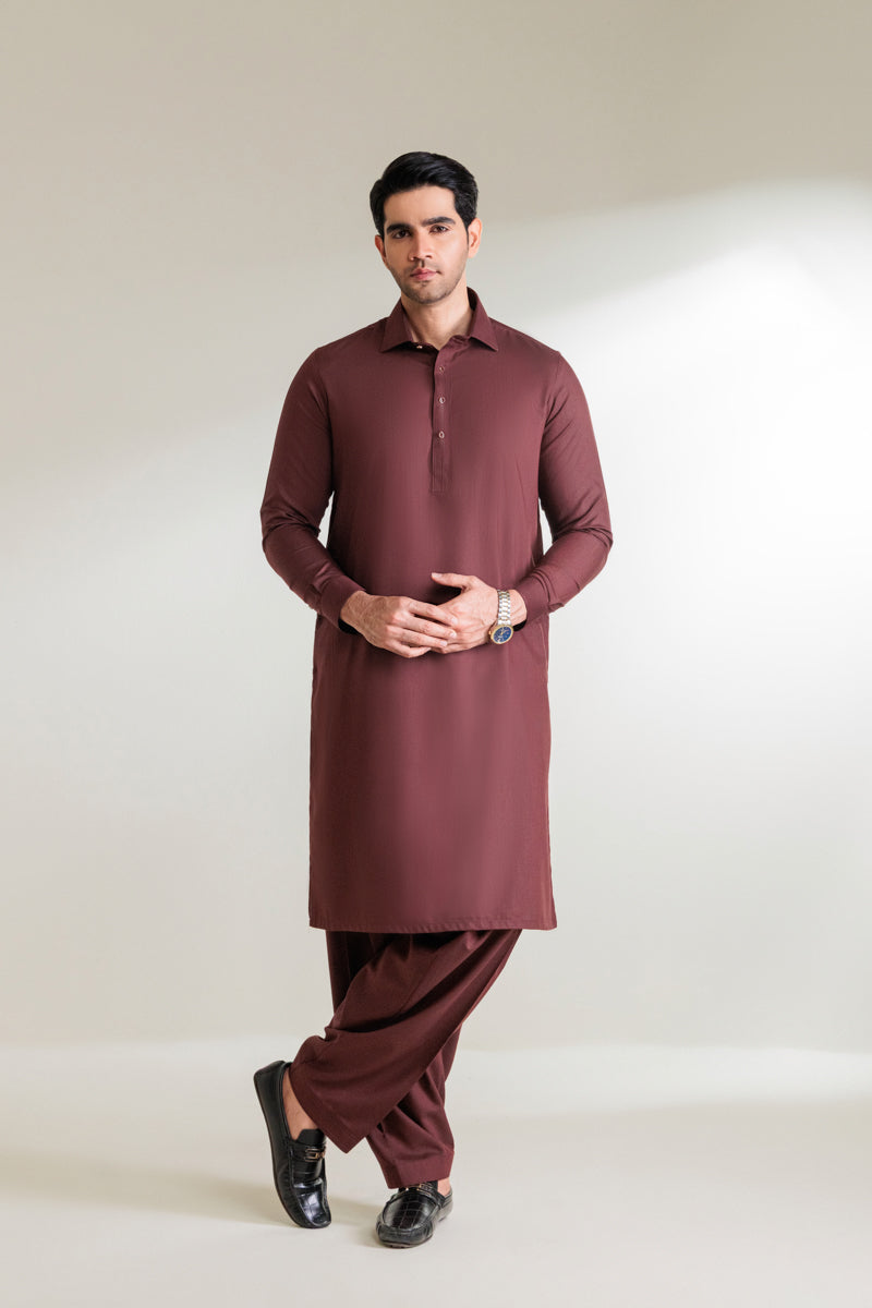 Maroon-Blended-Shalwar Suit - (MP2PSBW25BM1J5)