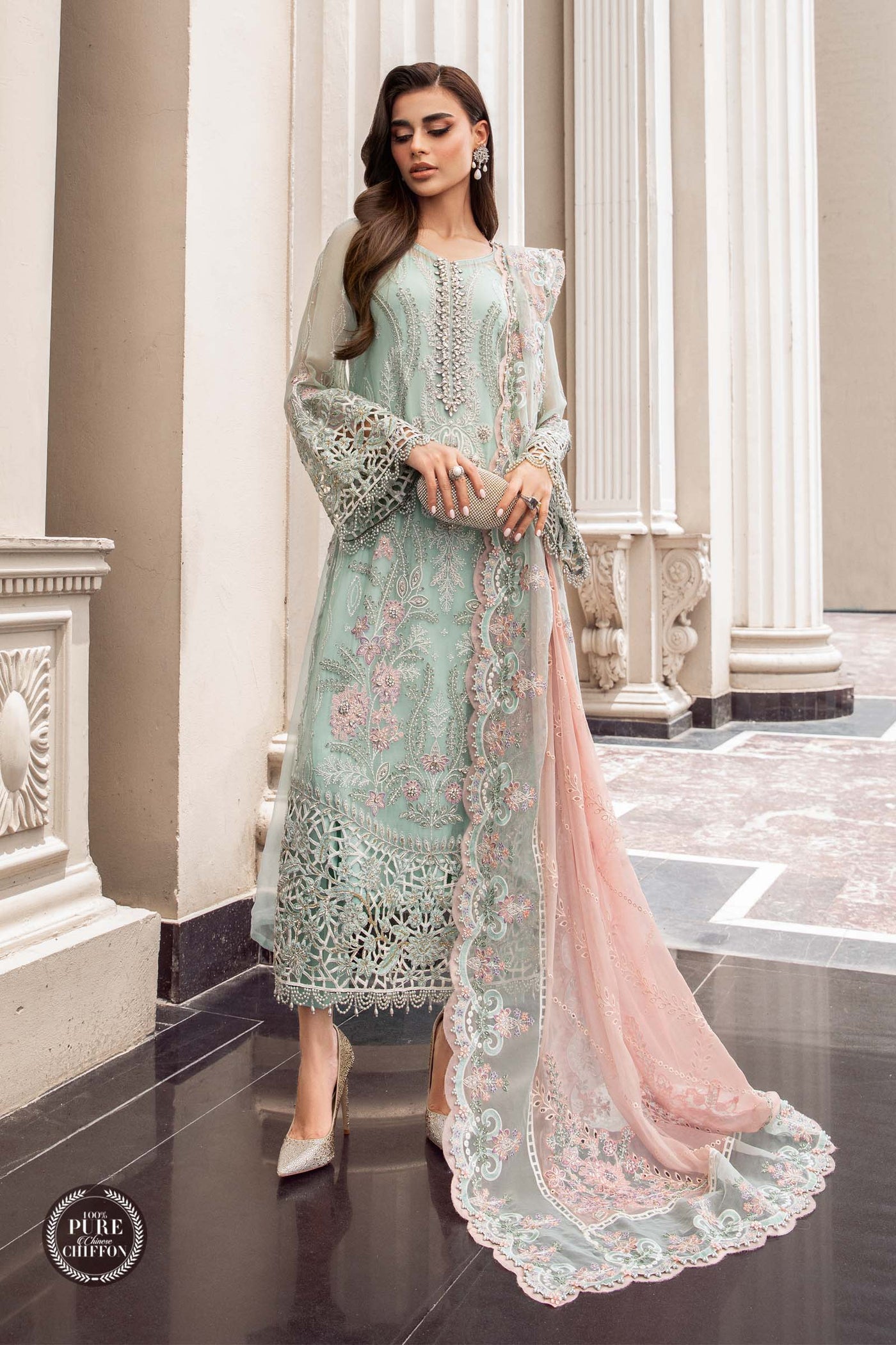 Unstitched Chiffon | Mpc-23-104 Mint Green