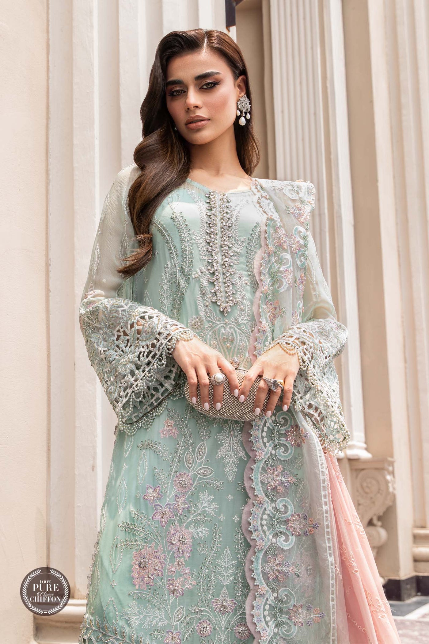 Unstitched Chiffon | Mpc-23-104 Mint Green