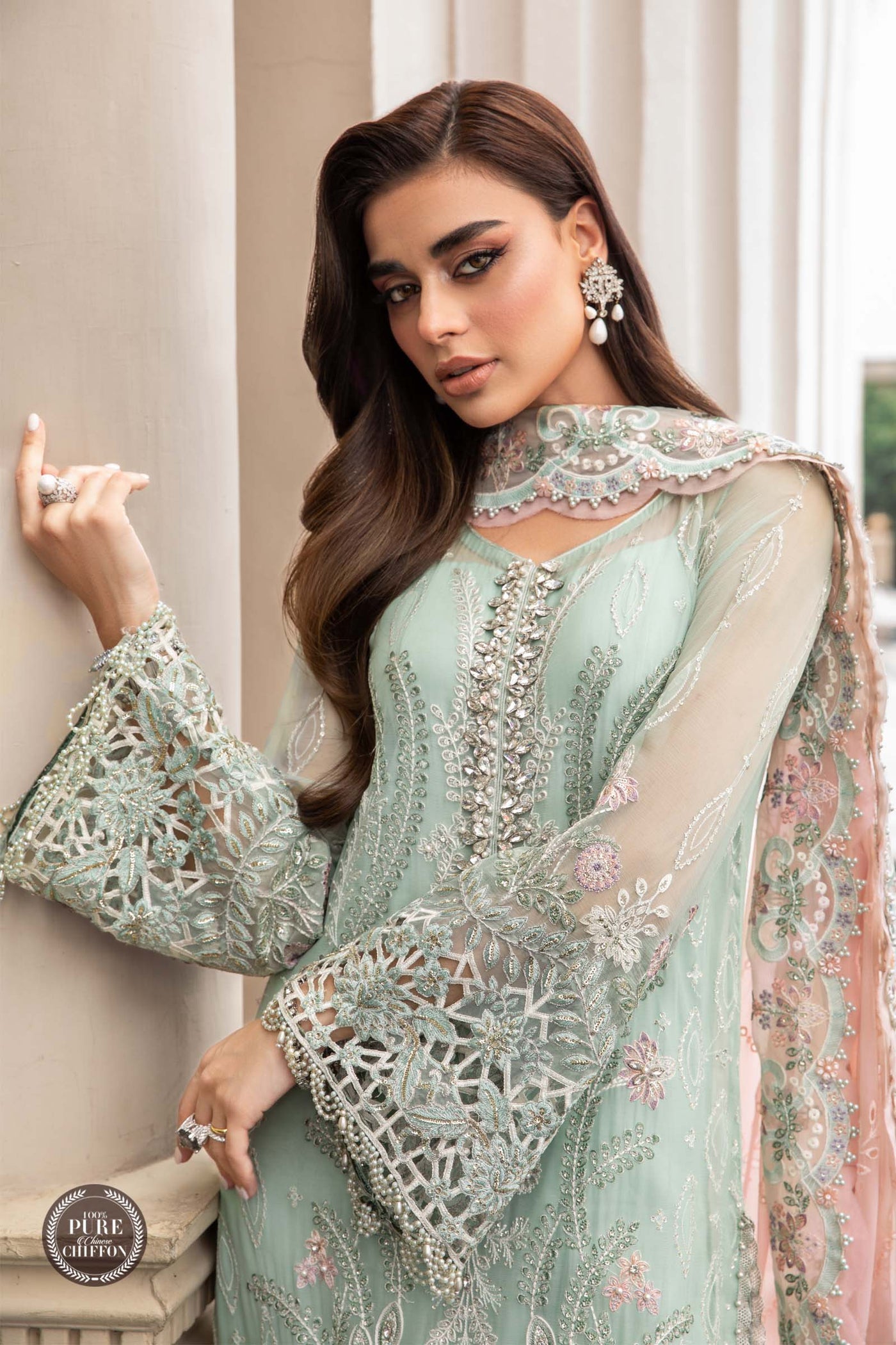 Unstitched Chiffon | Mpc-23-104 Mint Green