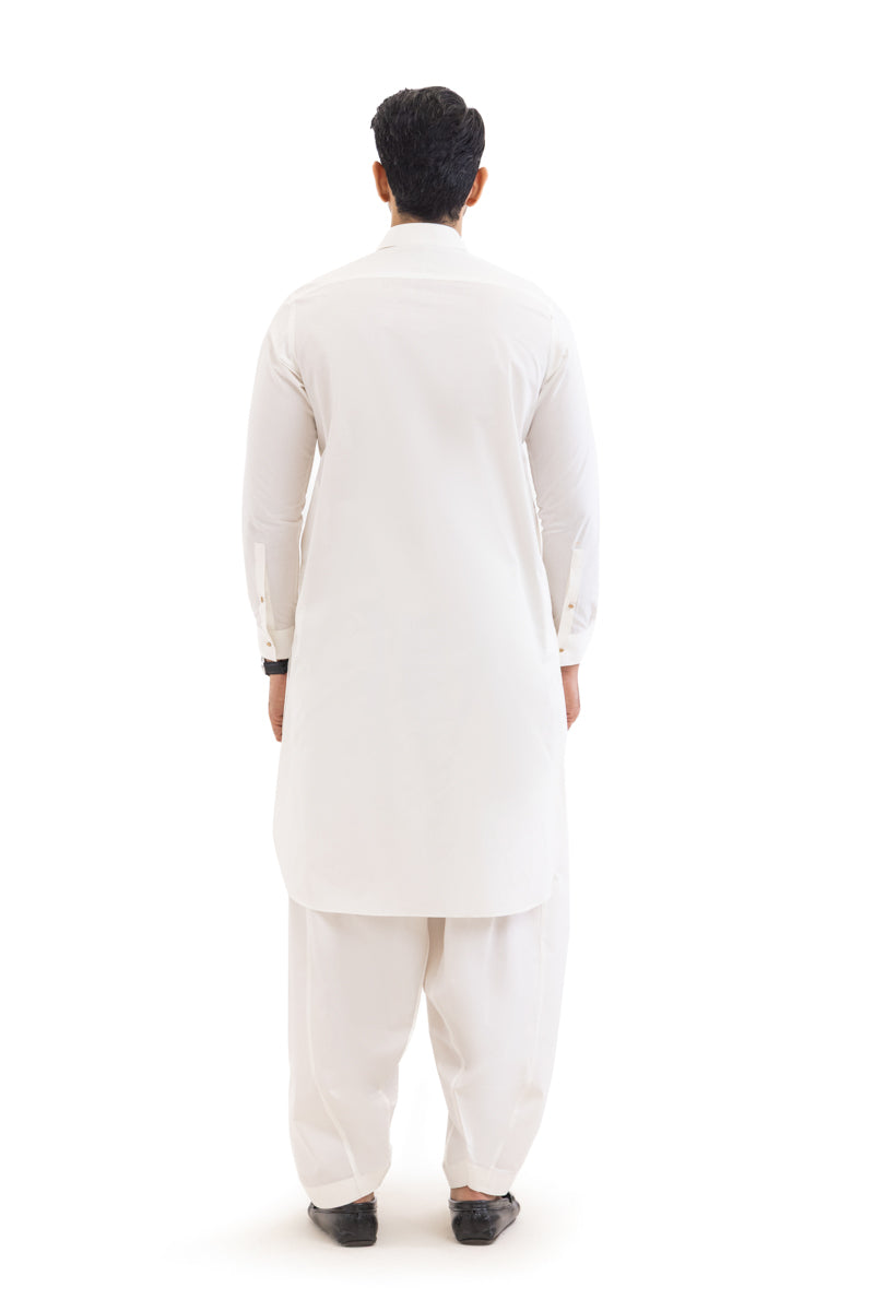 O-White-Cotton-Shalwar Suit - (MPS25SSS2063)