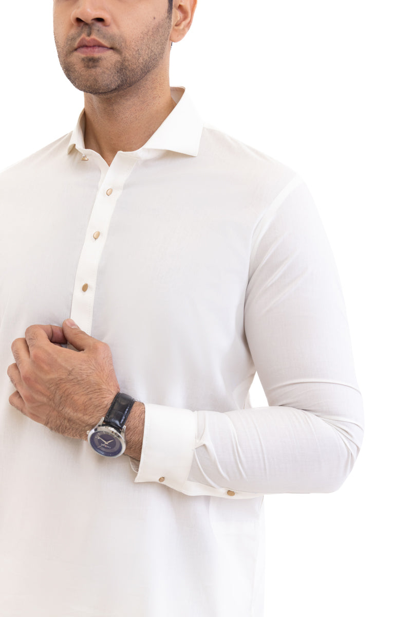 O-White-Cotton-Shalwar Suit - (MPS25SSS2063)