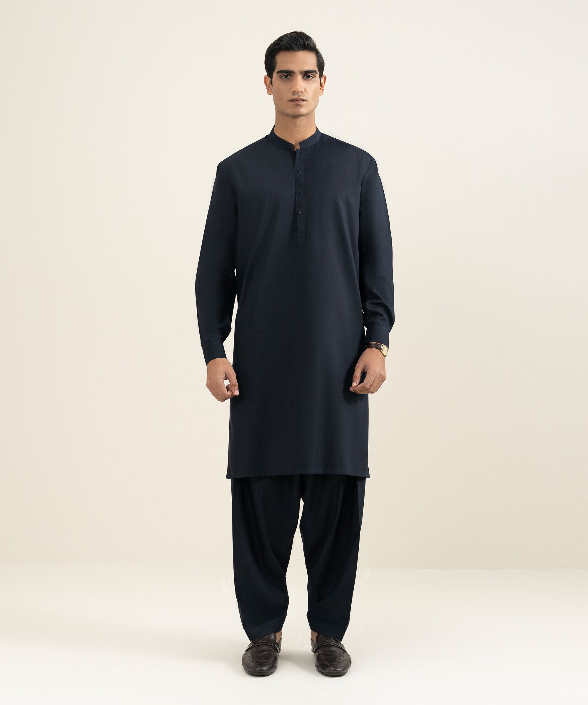 Men's navy Wash & Wear Kameez Shalwar