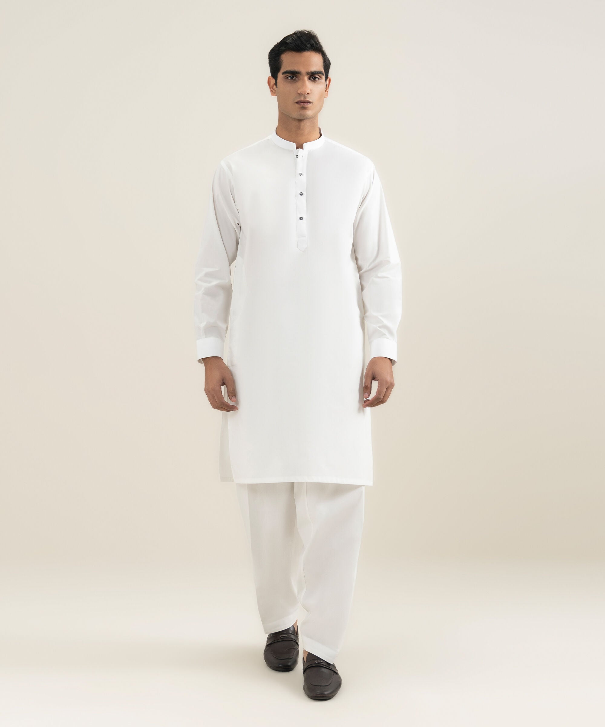 Men's off white 100% Cotton Kameez Shalwar