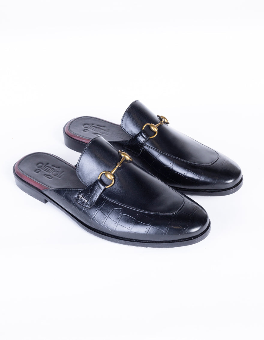 Black Leather Slip-On - AL-MSHO-040