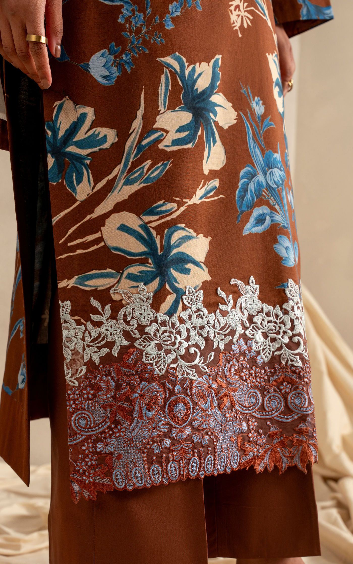 Sun-Kissed Sand MSSL-08 | 3pcs Embroidered Stitched Summer