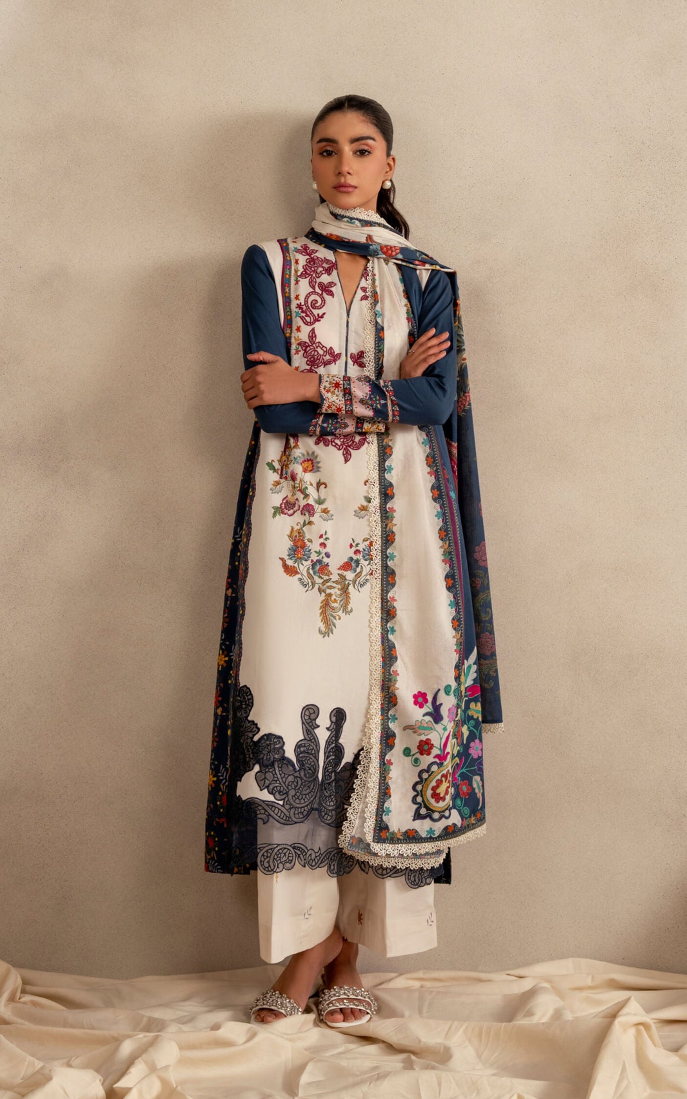 Saffron Soul MSSL-10 | 3pcs Embroidered Unstitched Summer