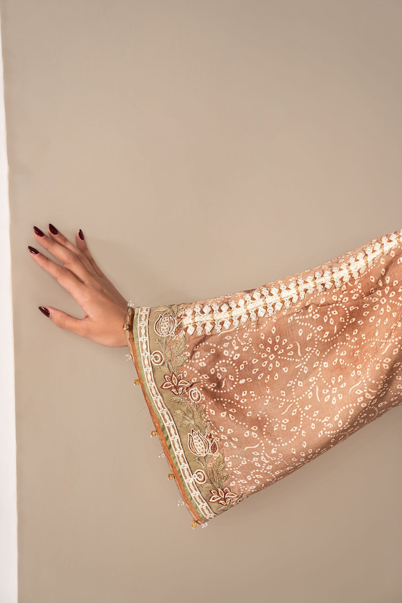 3 Piece Embroidered Silk Suit