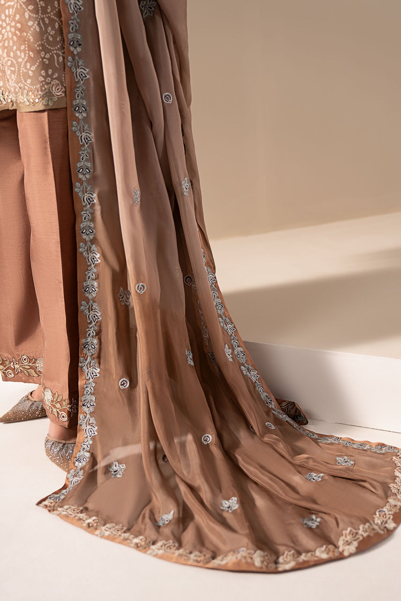 3 Piece Embroidered Silk Suit