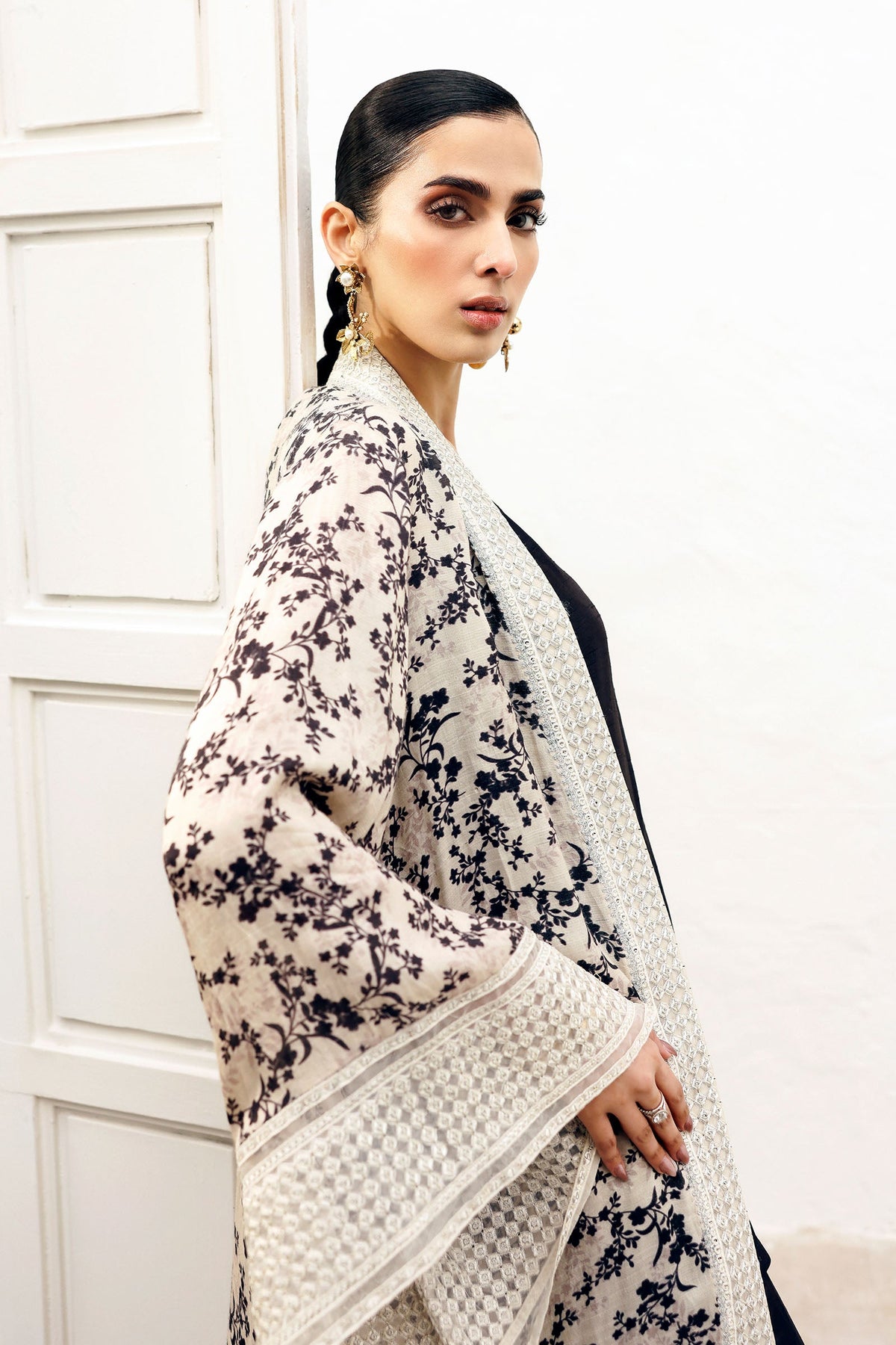 3 Piece Embroidered Bamberg Raw Silk Suit