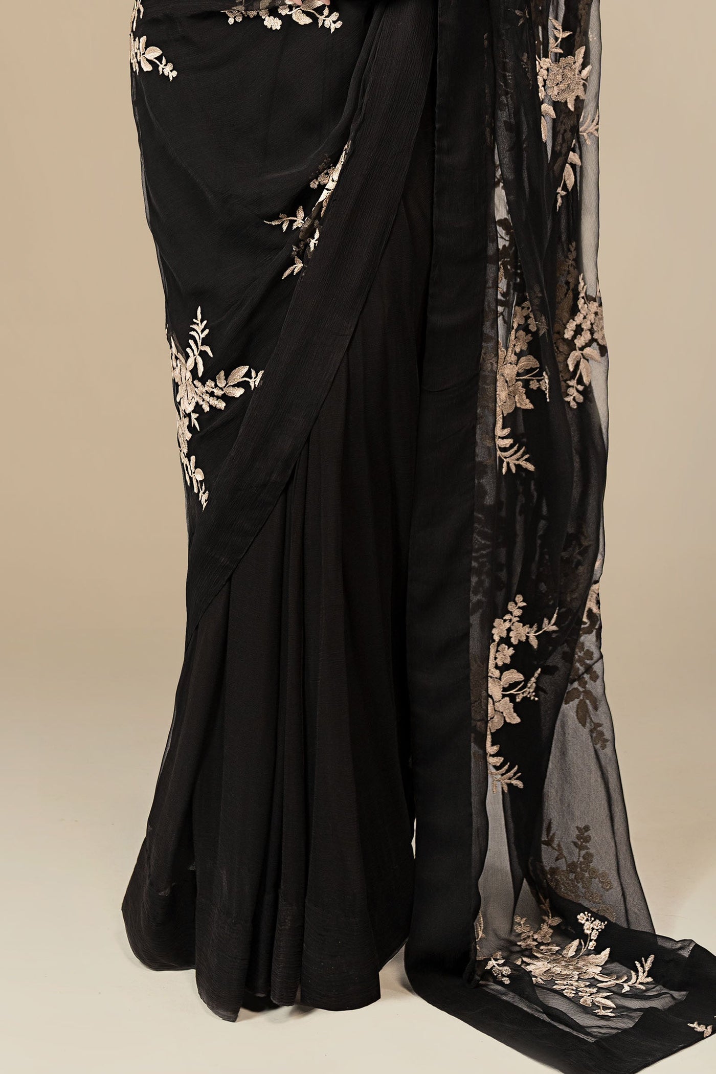 Embroidered Chiffon Saree