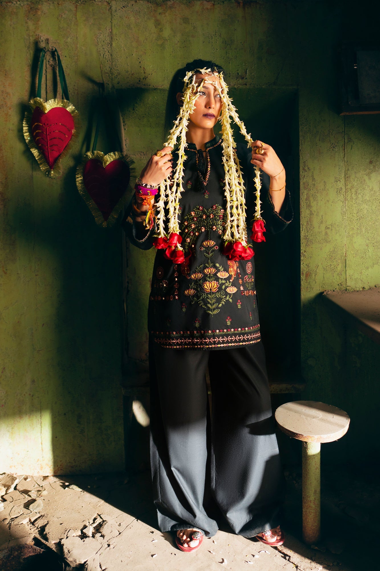 3 Piece Embroidered Organza Suit