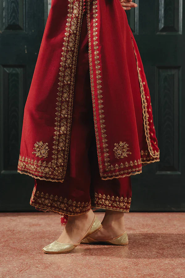 Mahroon Mehar Maroon 3 Piece Lawn Suit | MAHARANI Official
