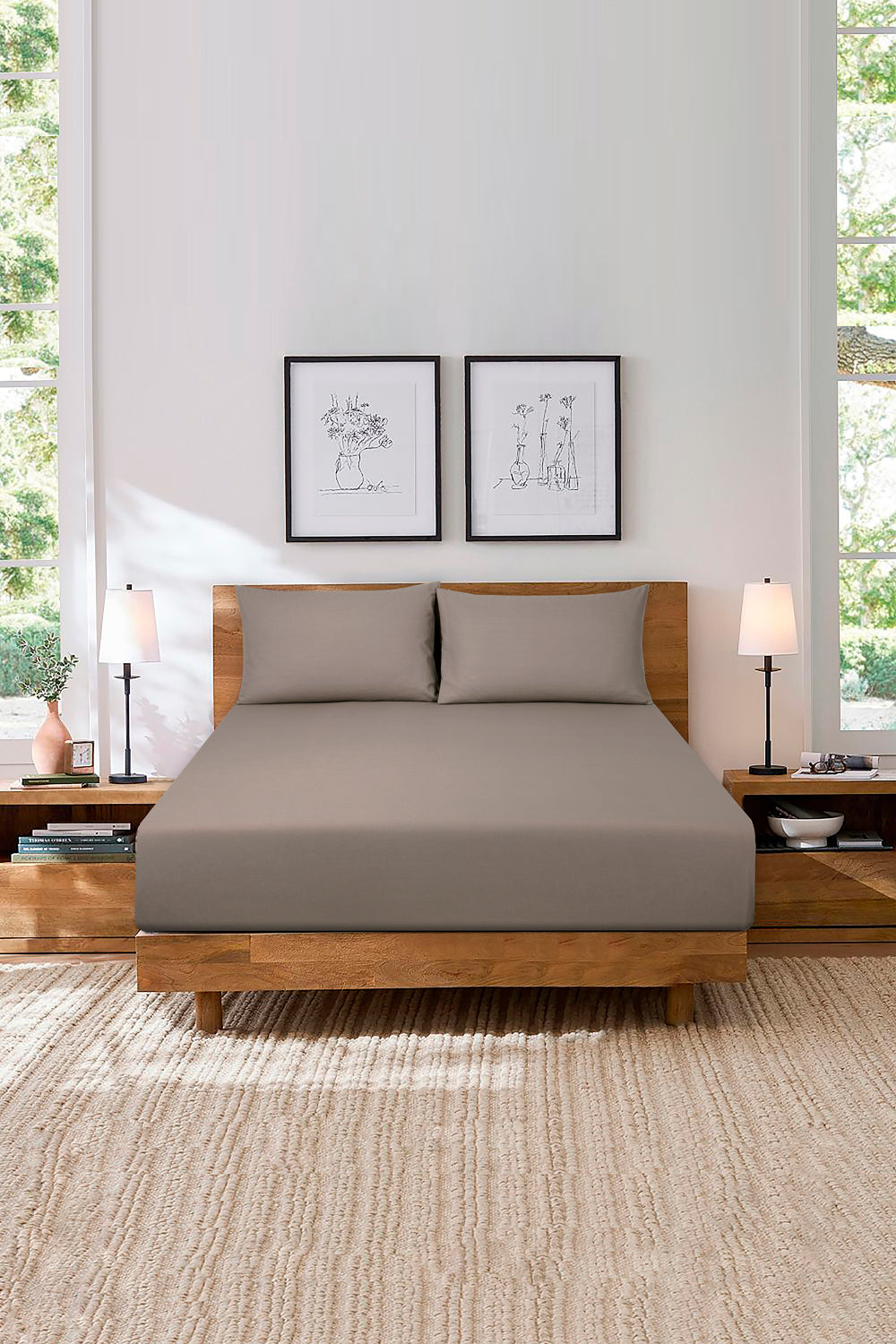 Meringue Mocha Fitted Sheet Set