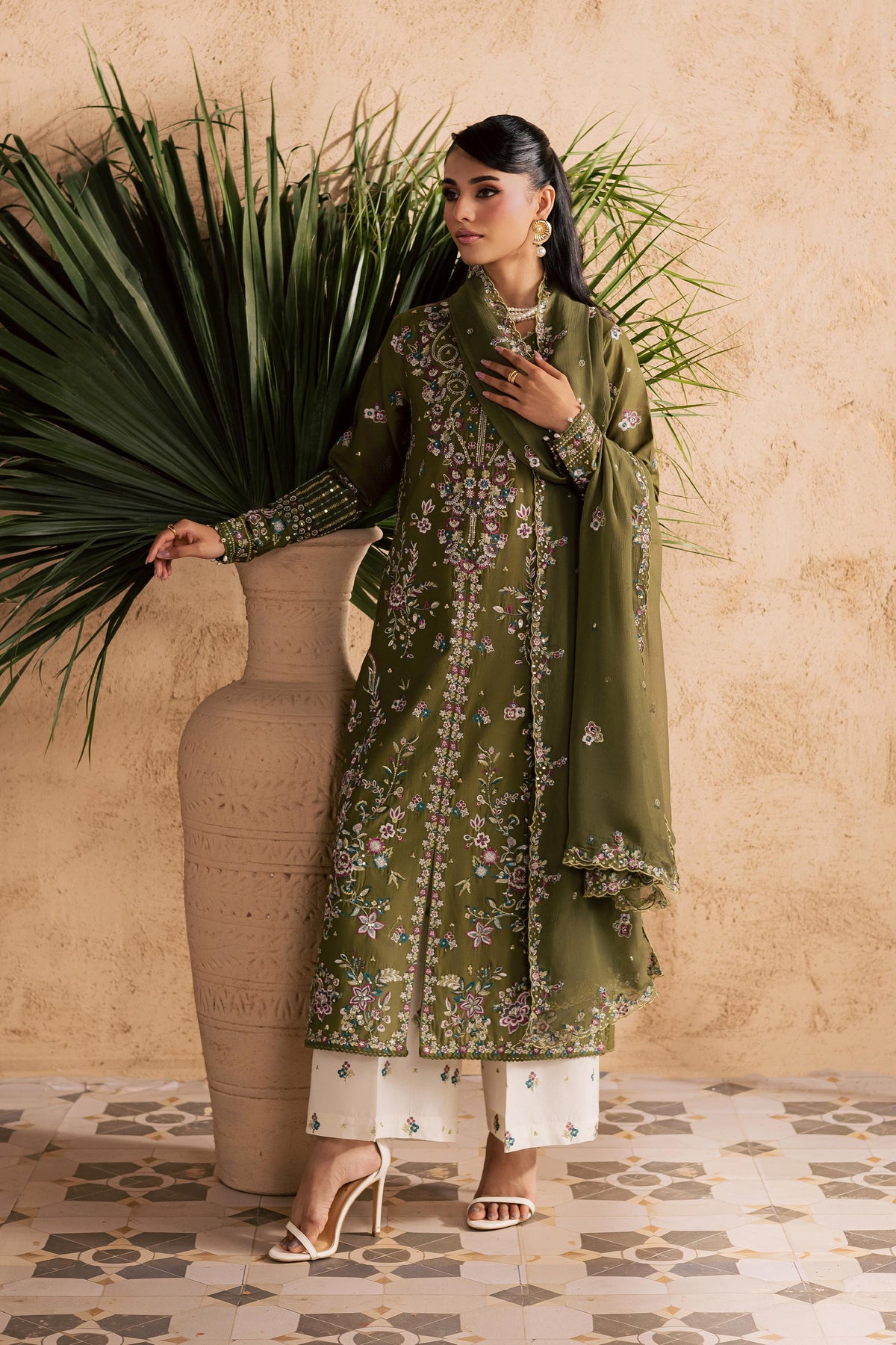 Meshal 3Pc - Embroidered Festive Pret