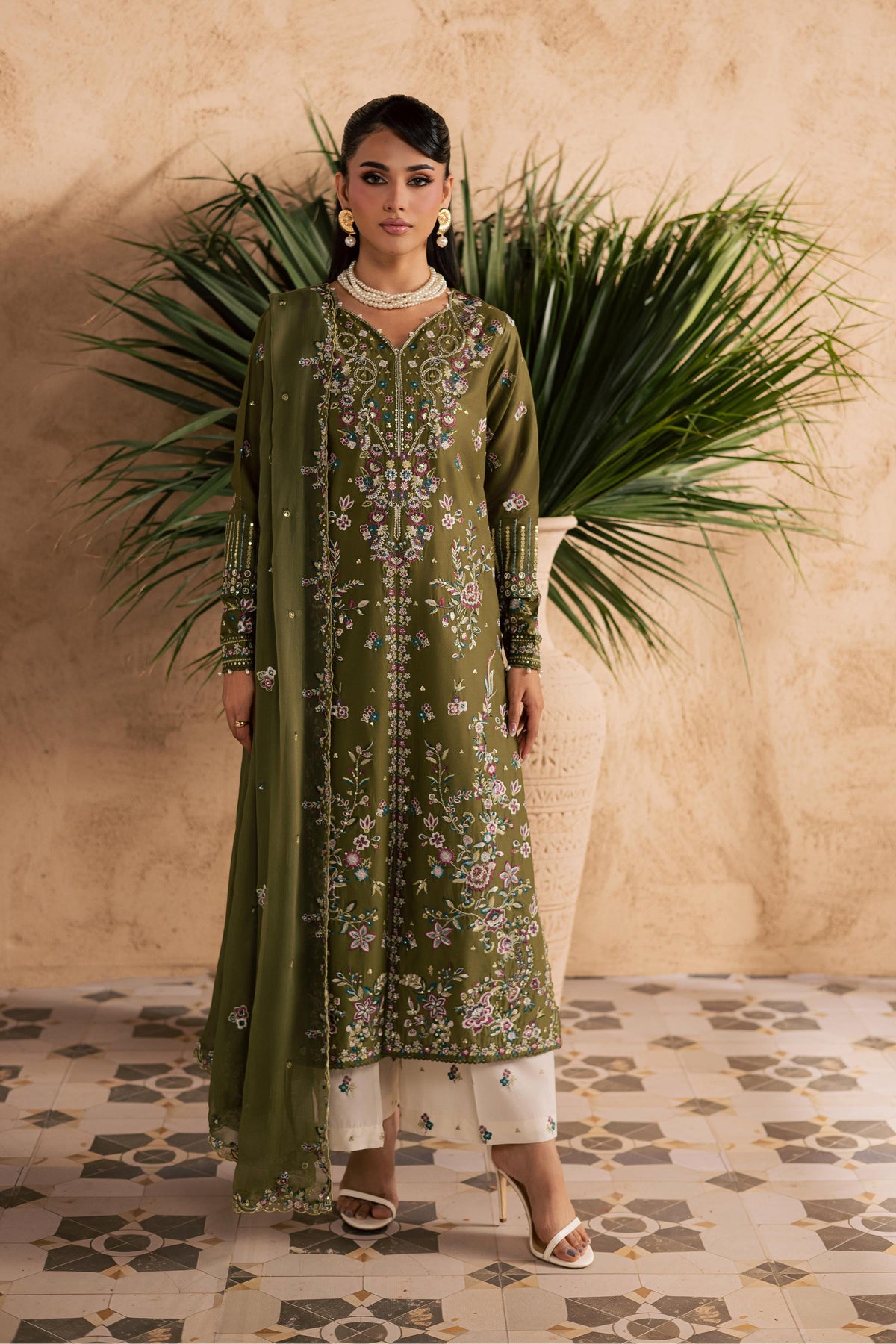 Meshal 3Pc - Embroidered Festive Pret