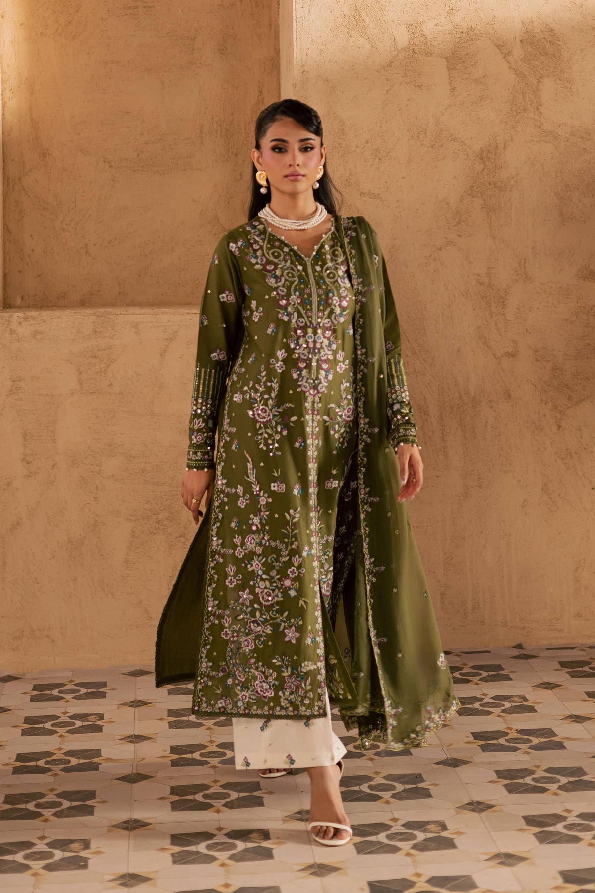 Meshal 3Pc - Embroidered Festive Pret