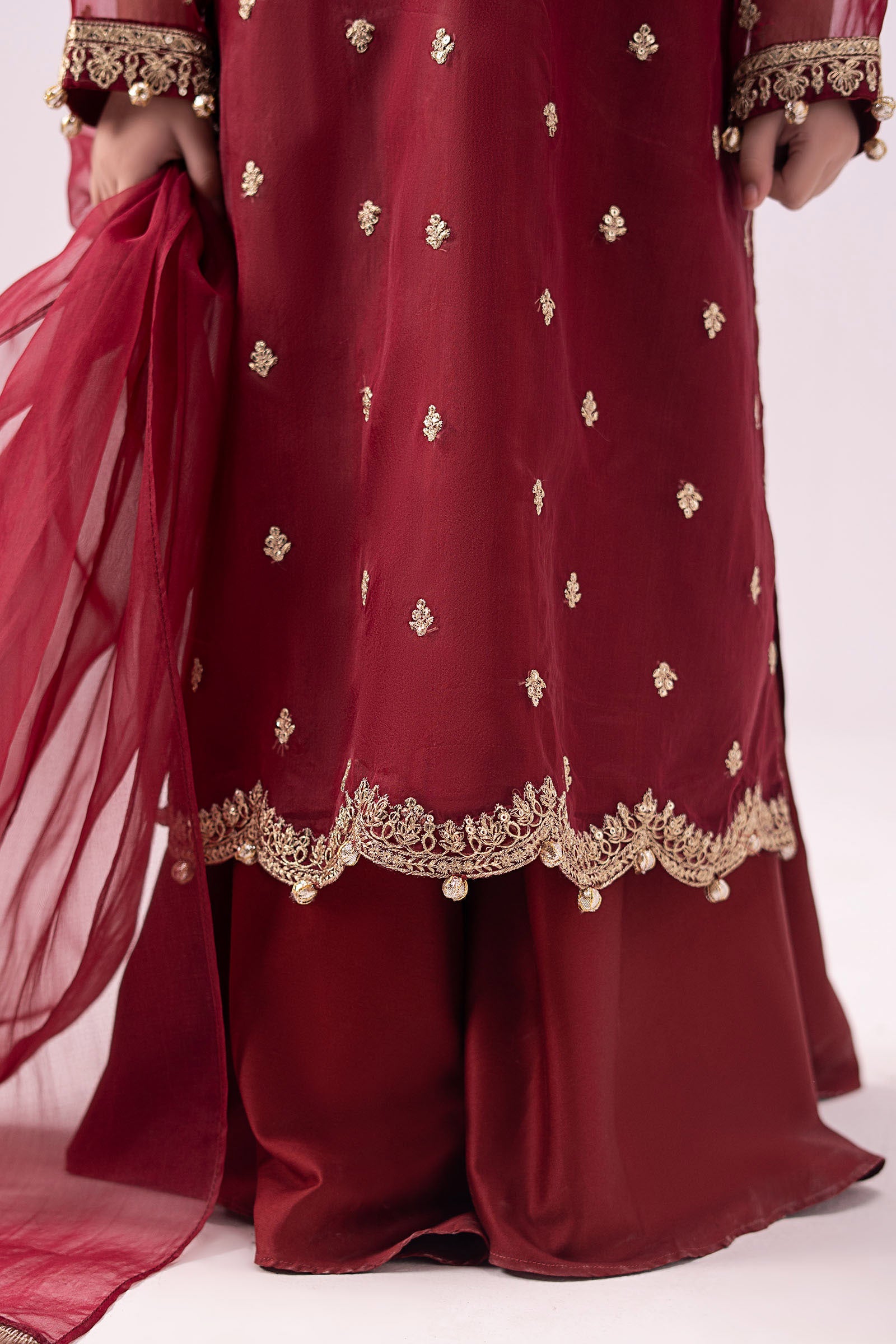 3 Piece Embroidered Organza Suit