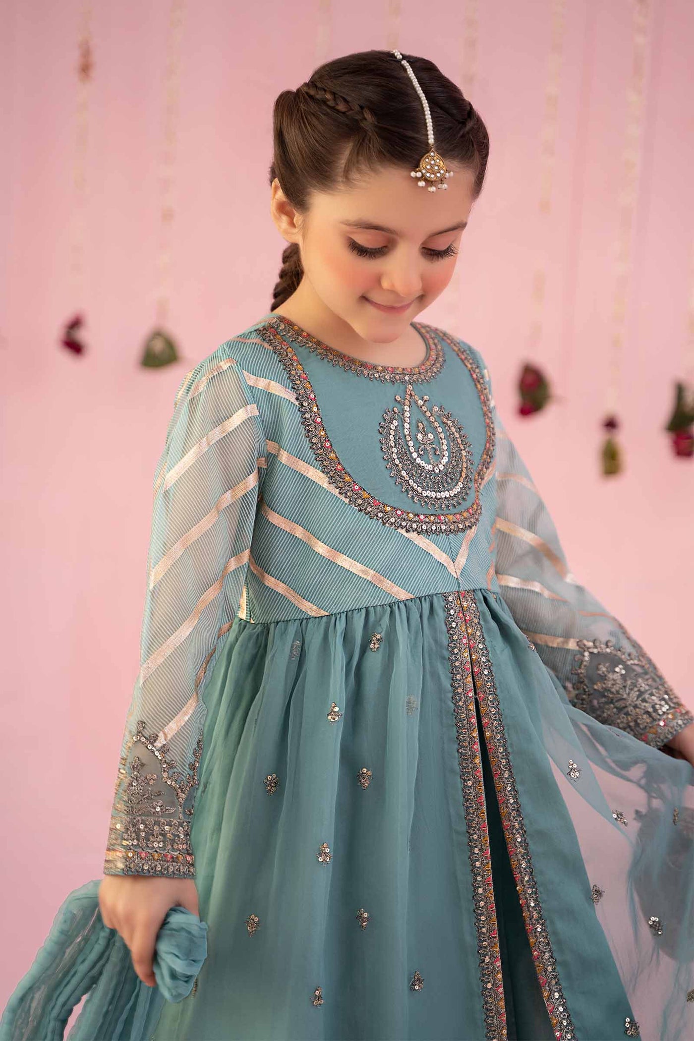 3 Piece Embroidered Organza Suit