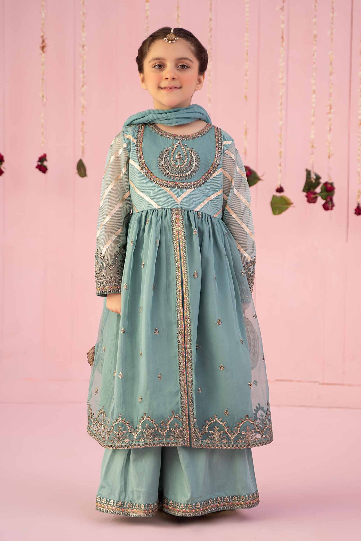 3 Piece Embroidered Organza Suit