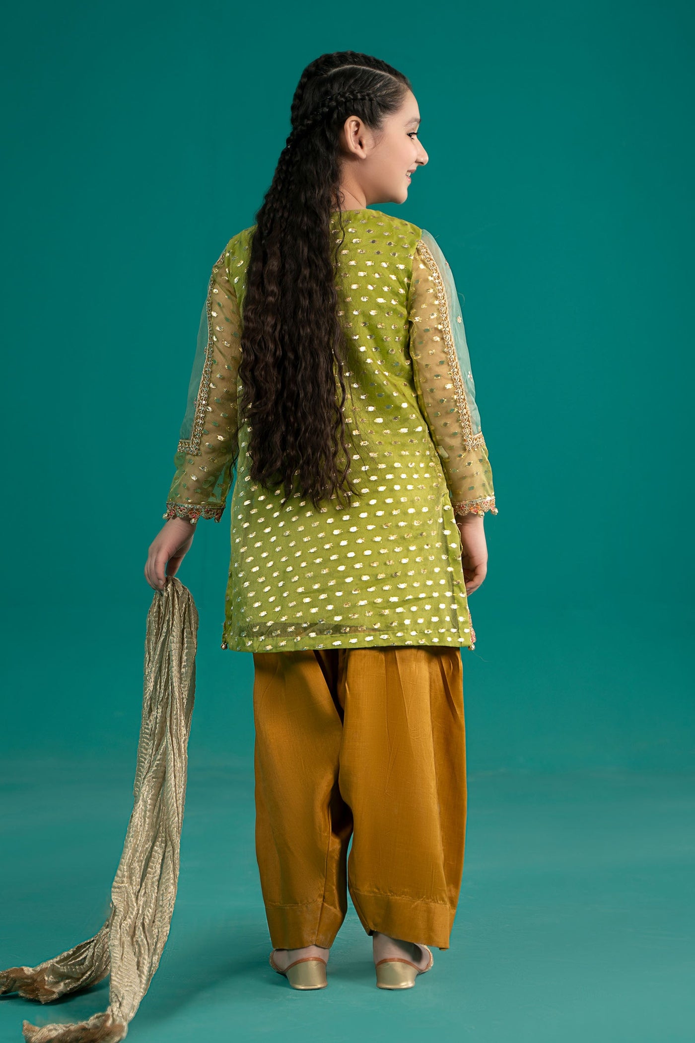 3 Piece Embroidered Organza Suit