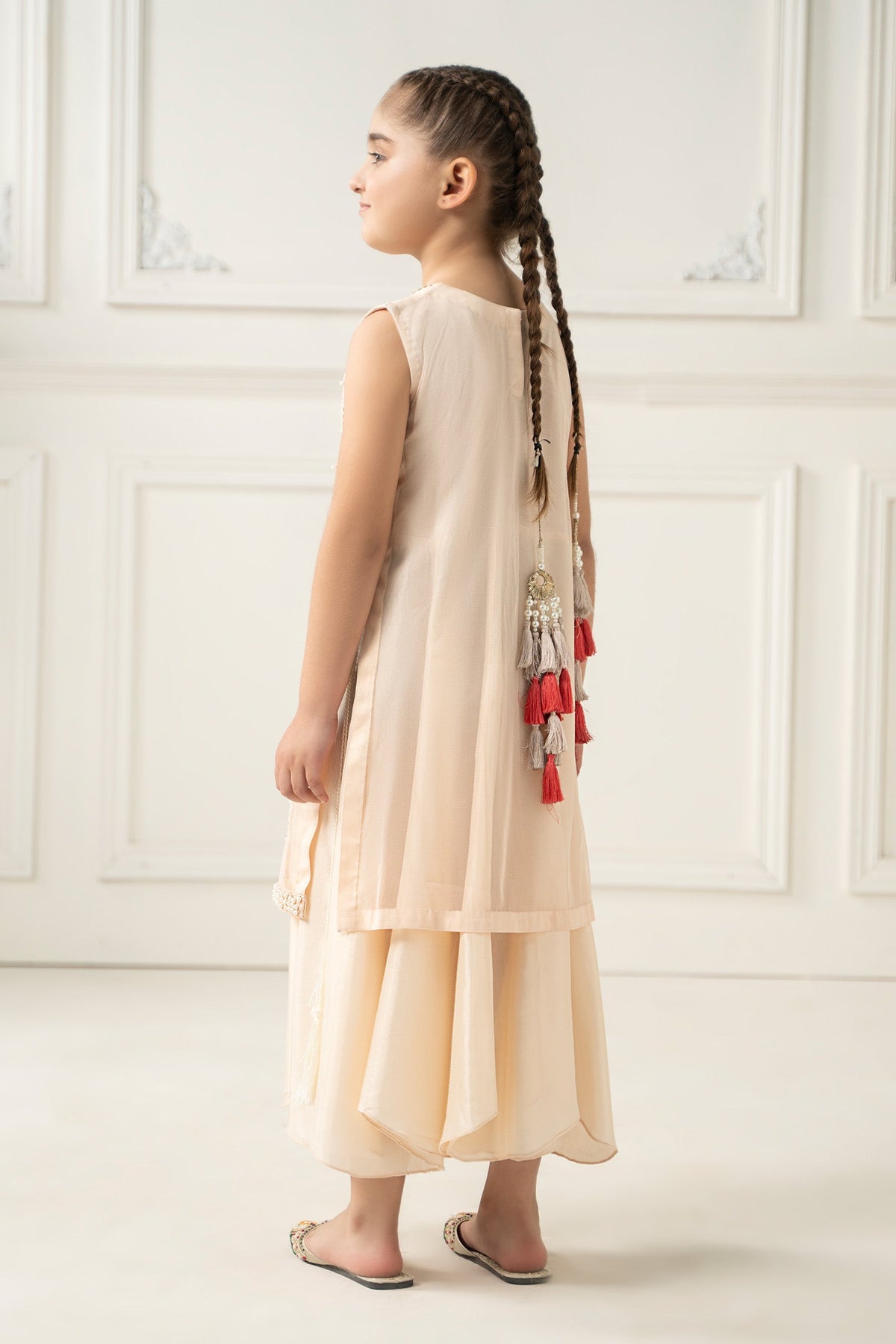 2 Piece Embroidered Polyester Net Suit
