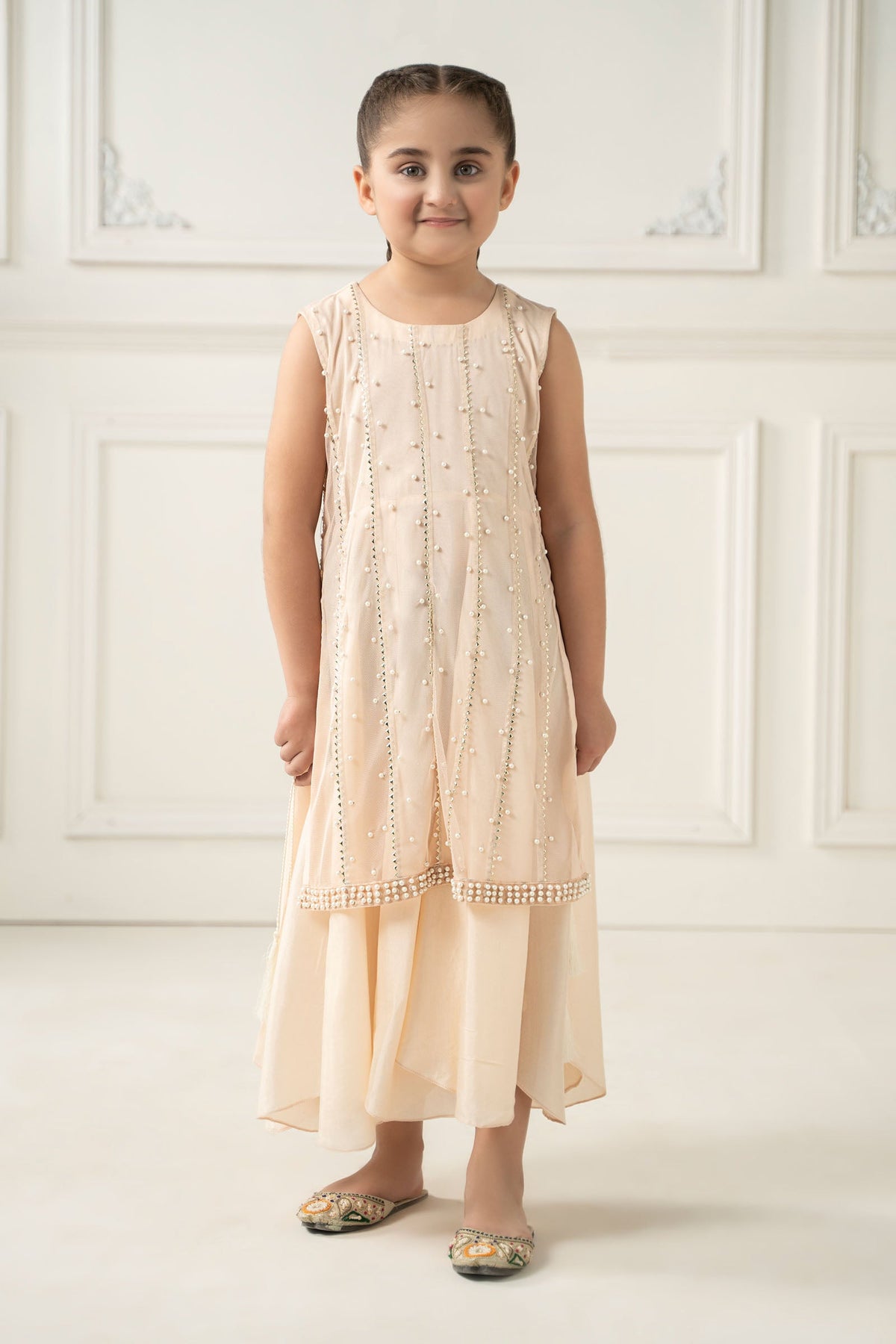 2 Piece Embroidered Polyester Net Suit