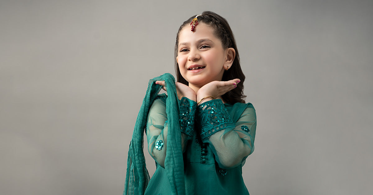 3 Piece Embroidered Organza Suit