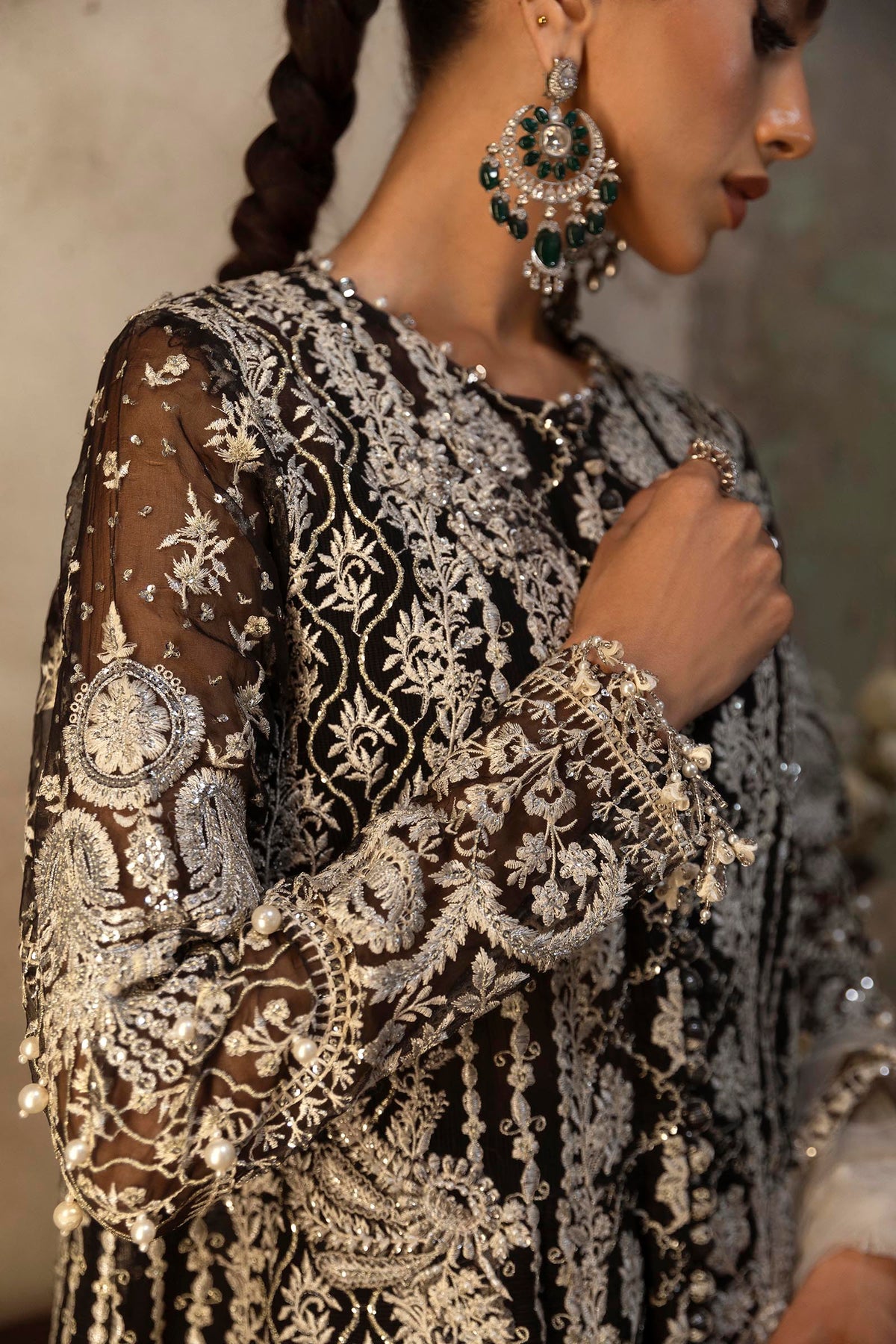Unstitched Woven Net 3 Piece Suit
