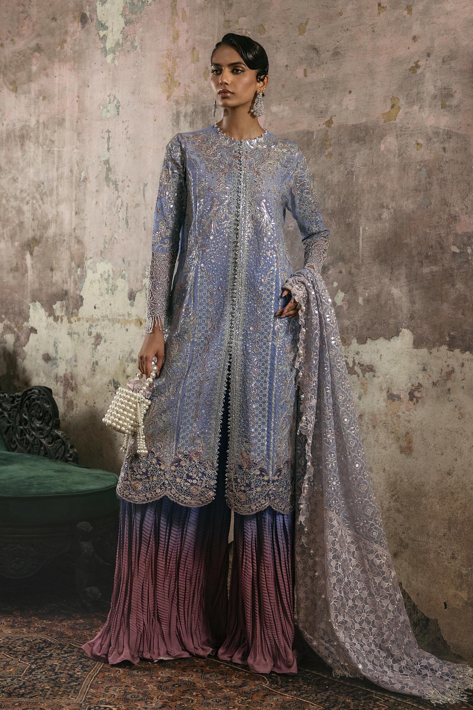 Stitched Nura Embroidered Suit