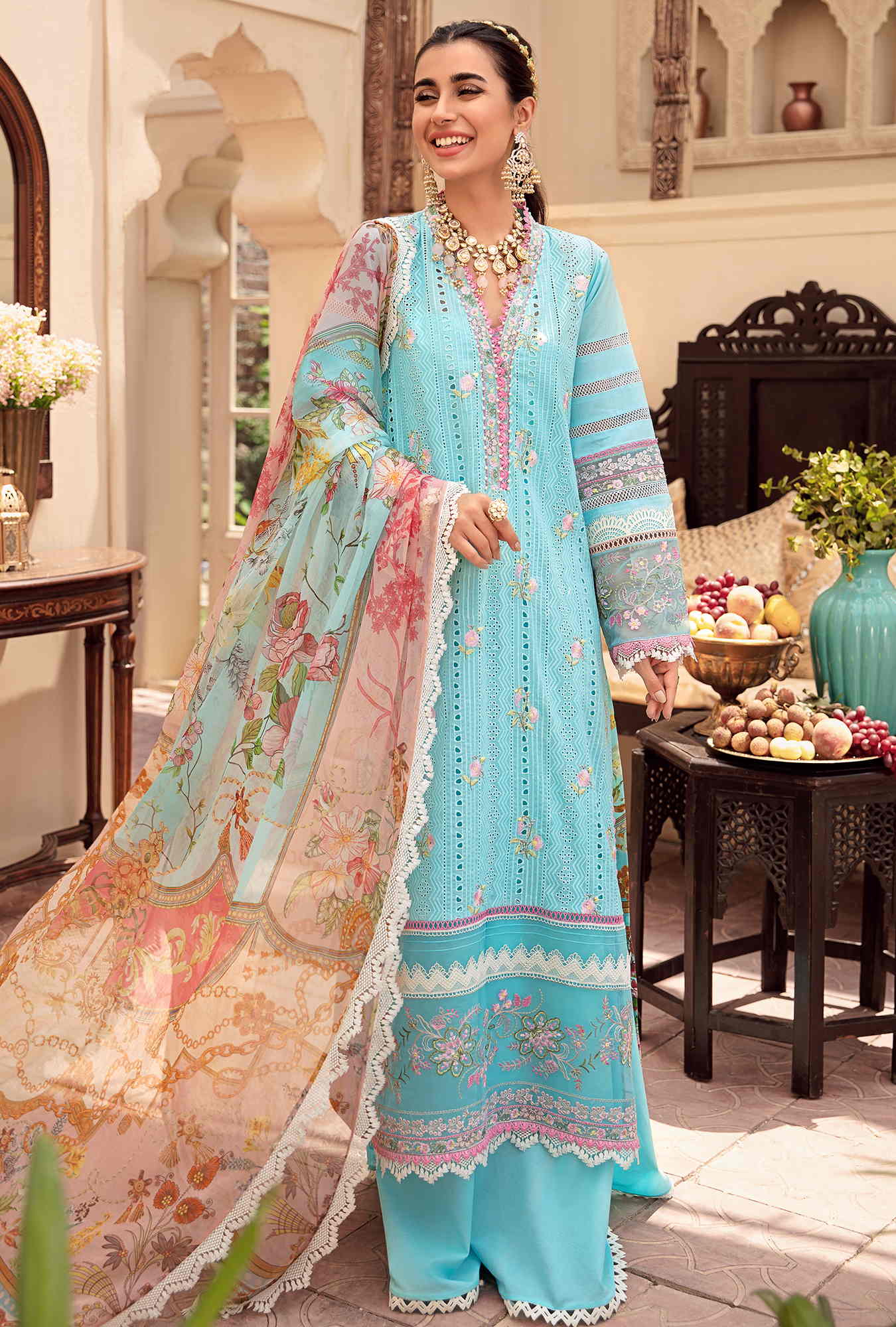 3 Piece Embroidered Self Jacquard Suit