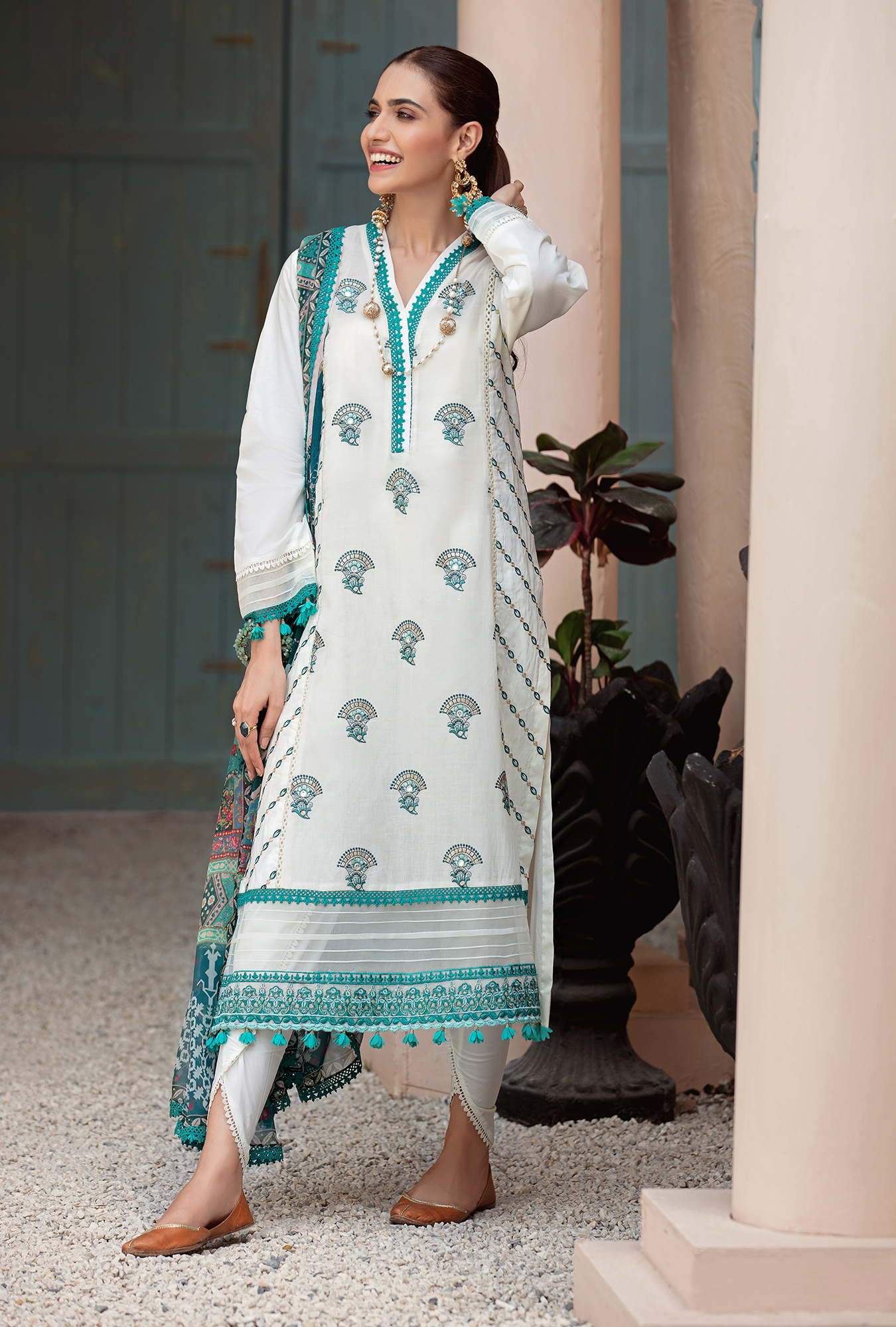3 Piece Embroidered Dobby Lawn Suit