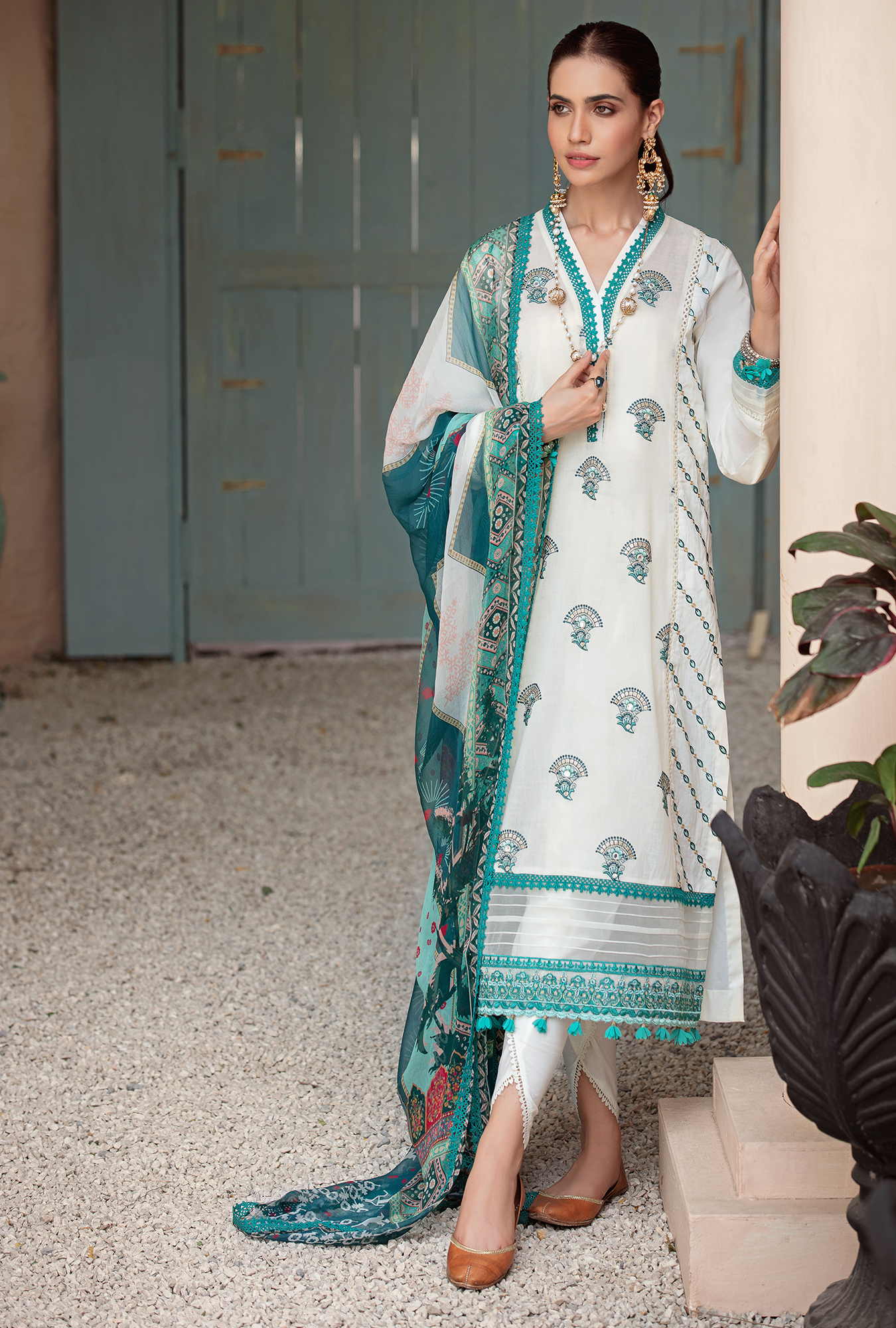 3 Piece Embroidered Dobby Lawn Suit