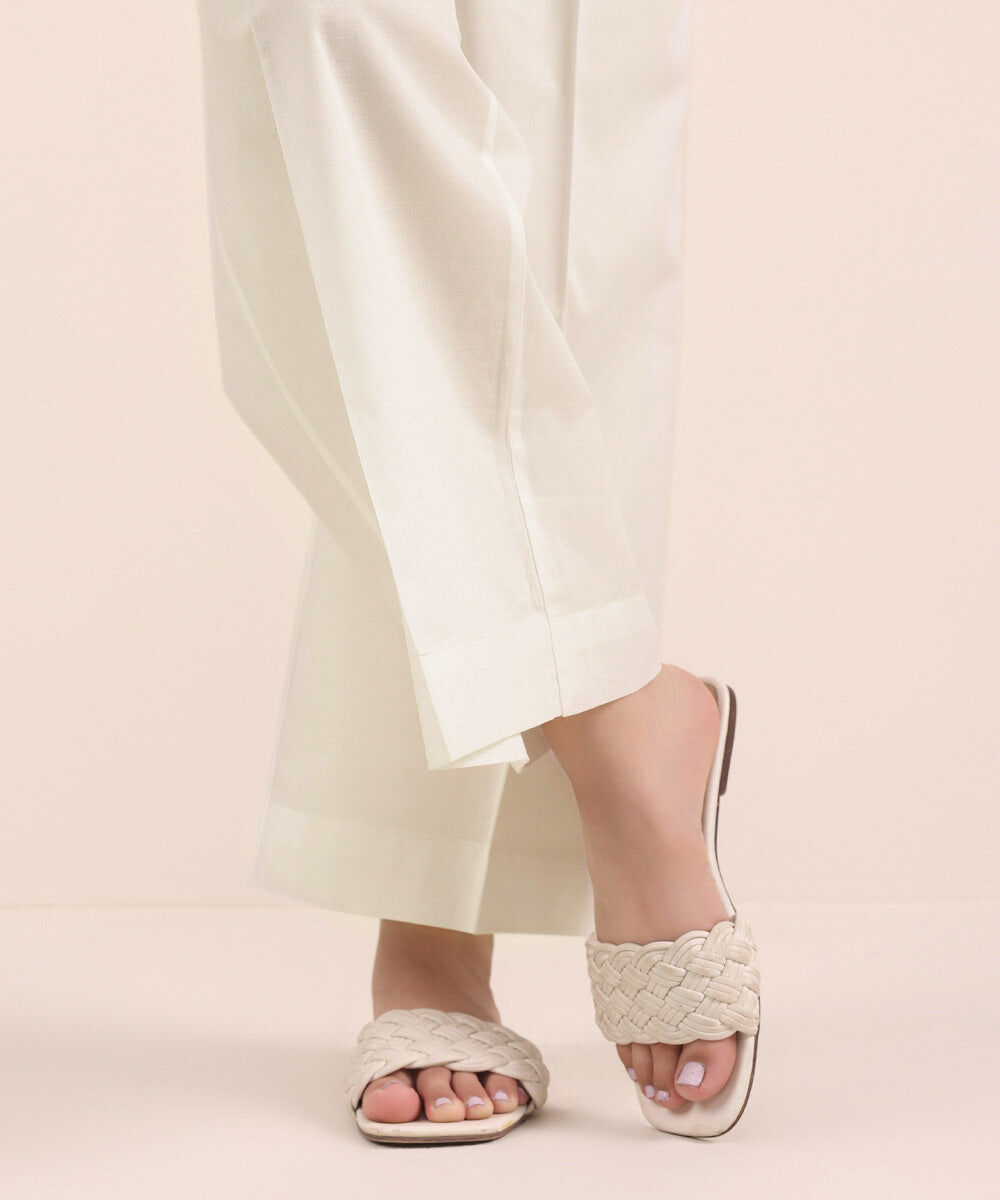 Solid Cambric Straight Pants