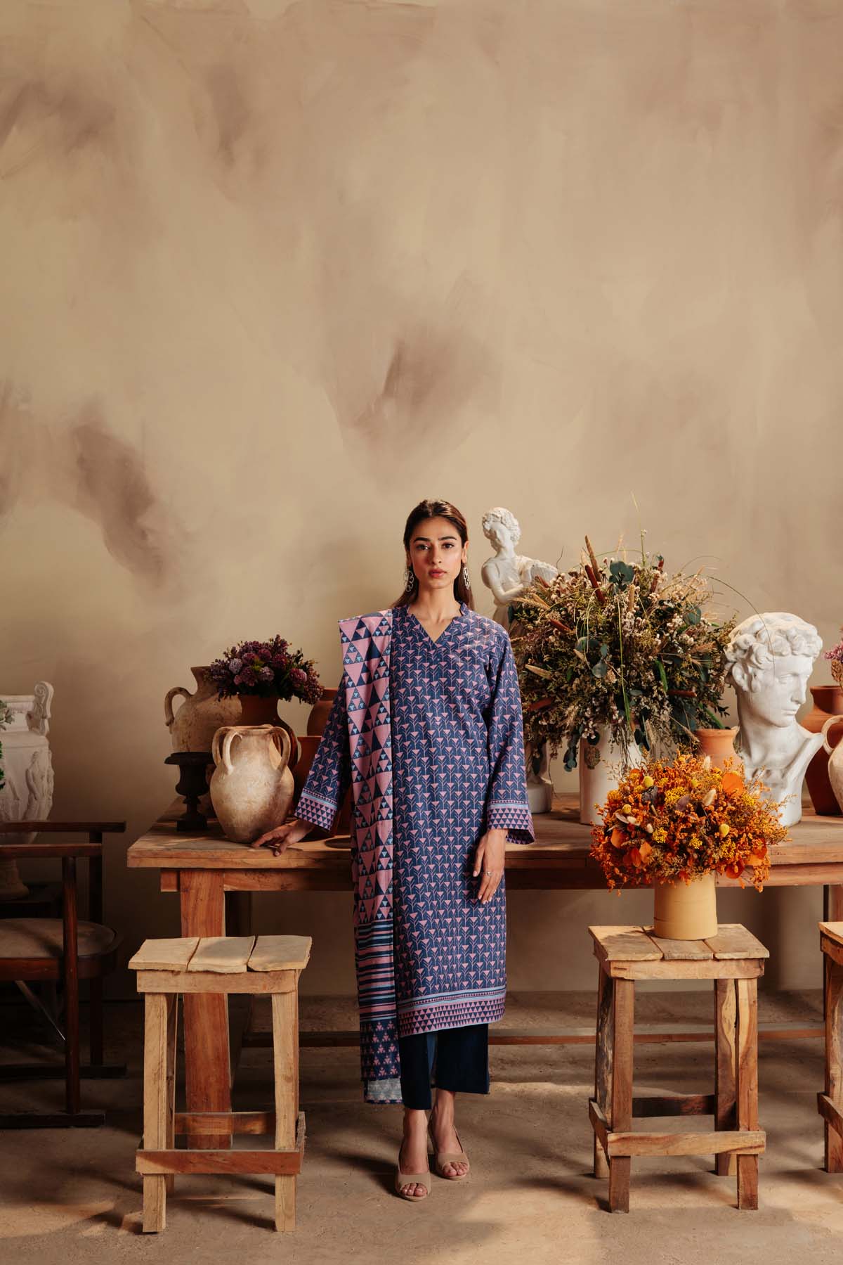 Printed Khaddar 3 Piece