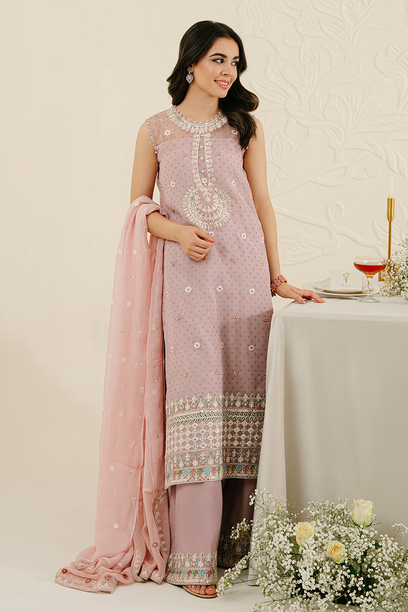 Cradle Pink-4Pc Organza Embroidered Suit