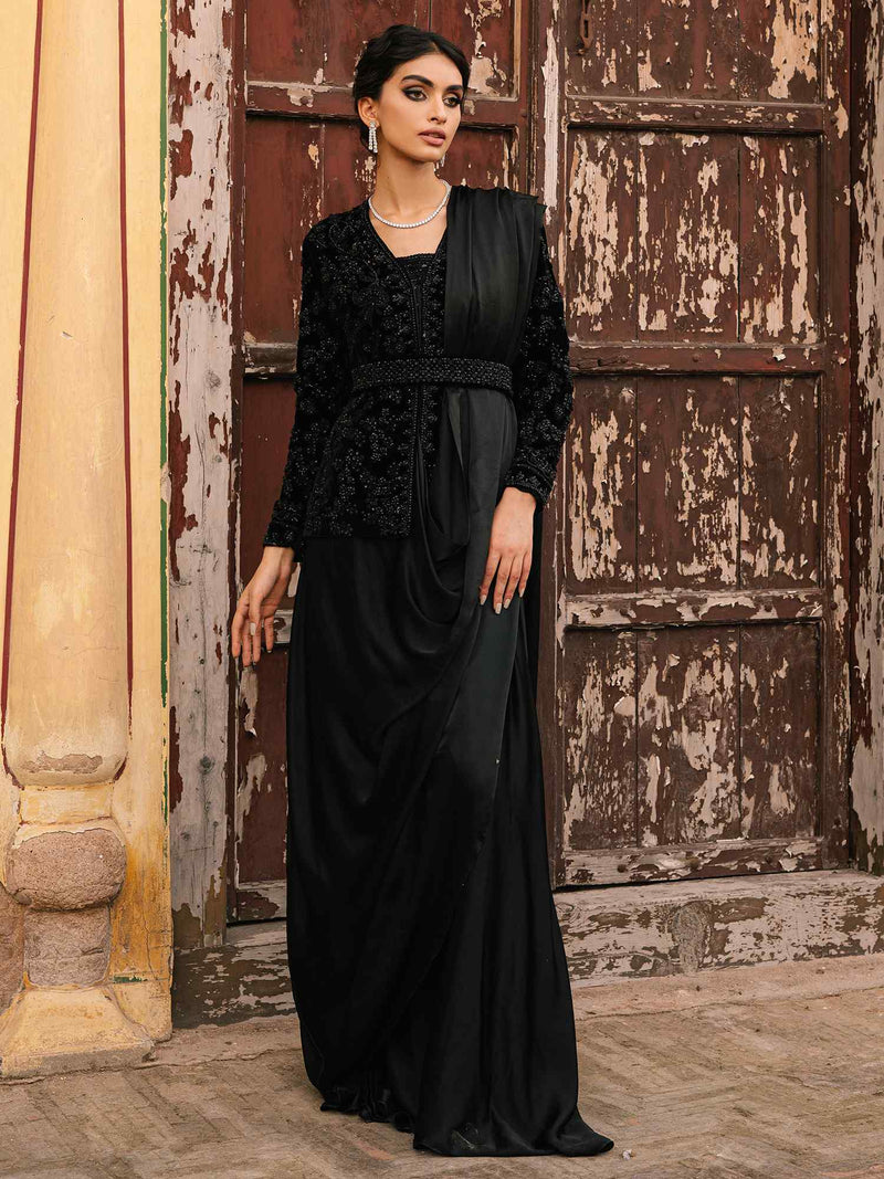 Belted Jacket W Choli Sari