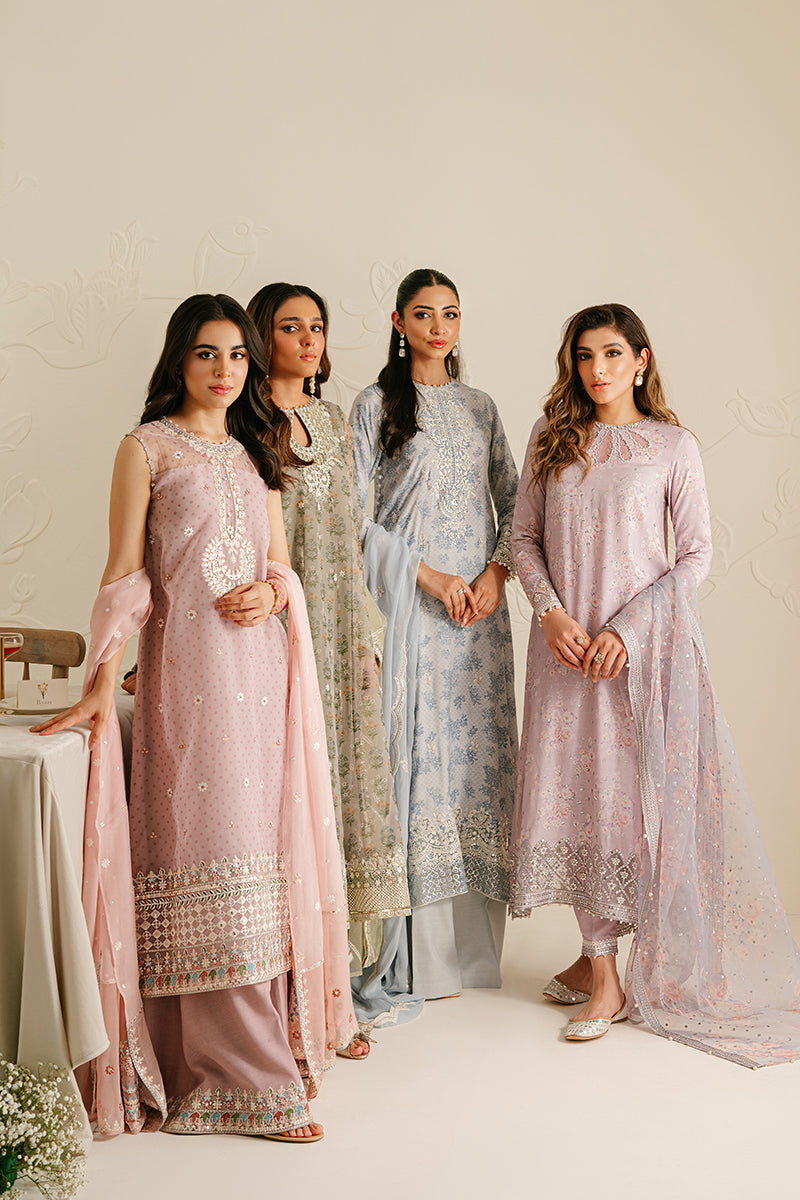 Cradle Pink-4Pc Organza Embroidered Suit