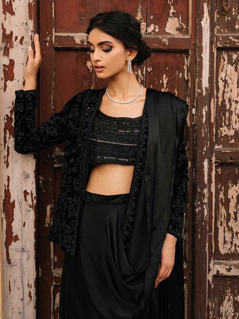 Belted Jacket W Choli Sari