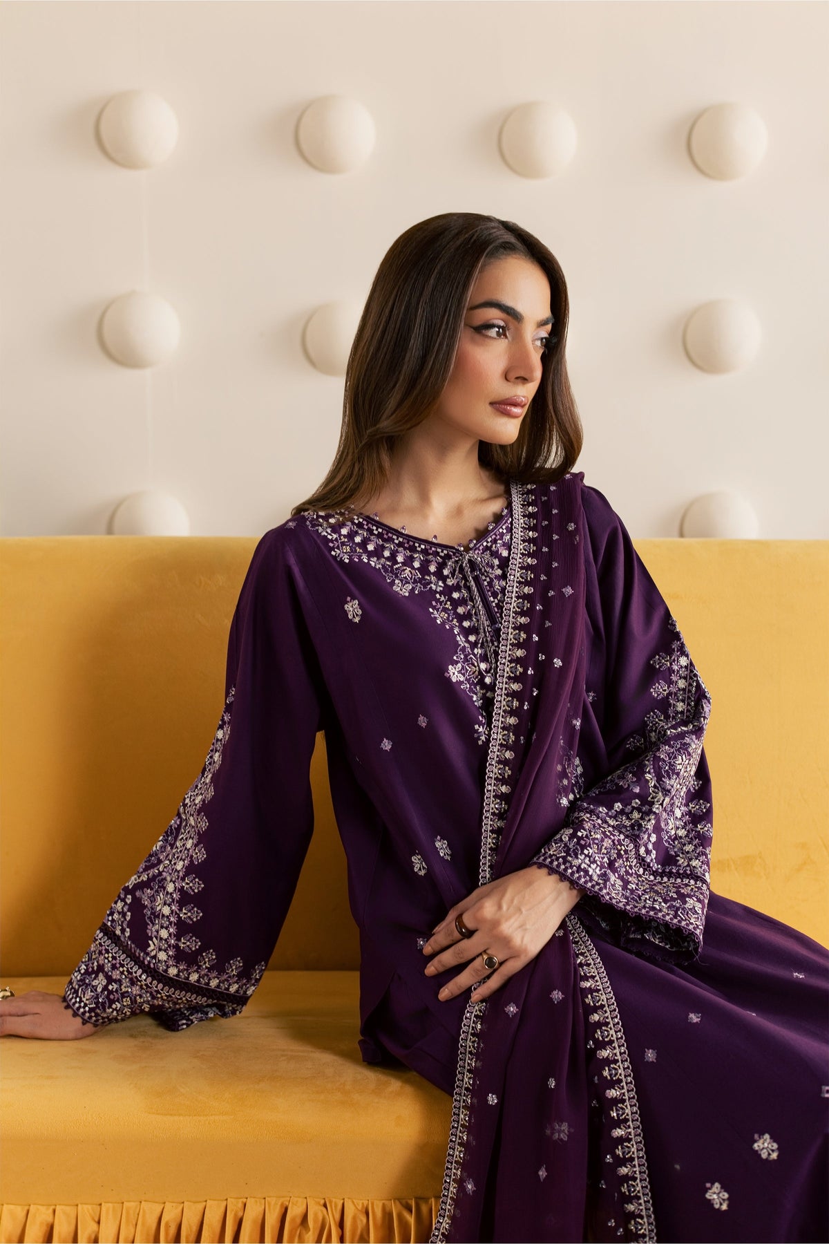 Naushi 3Pc - Embroidered Cambric Pret