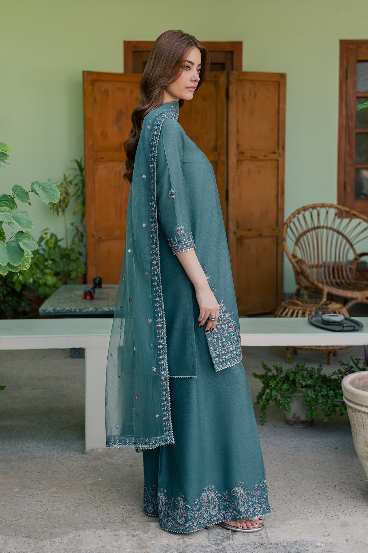 Neelara 3Pc - Embroidered Karandi Pret
