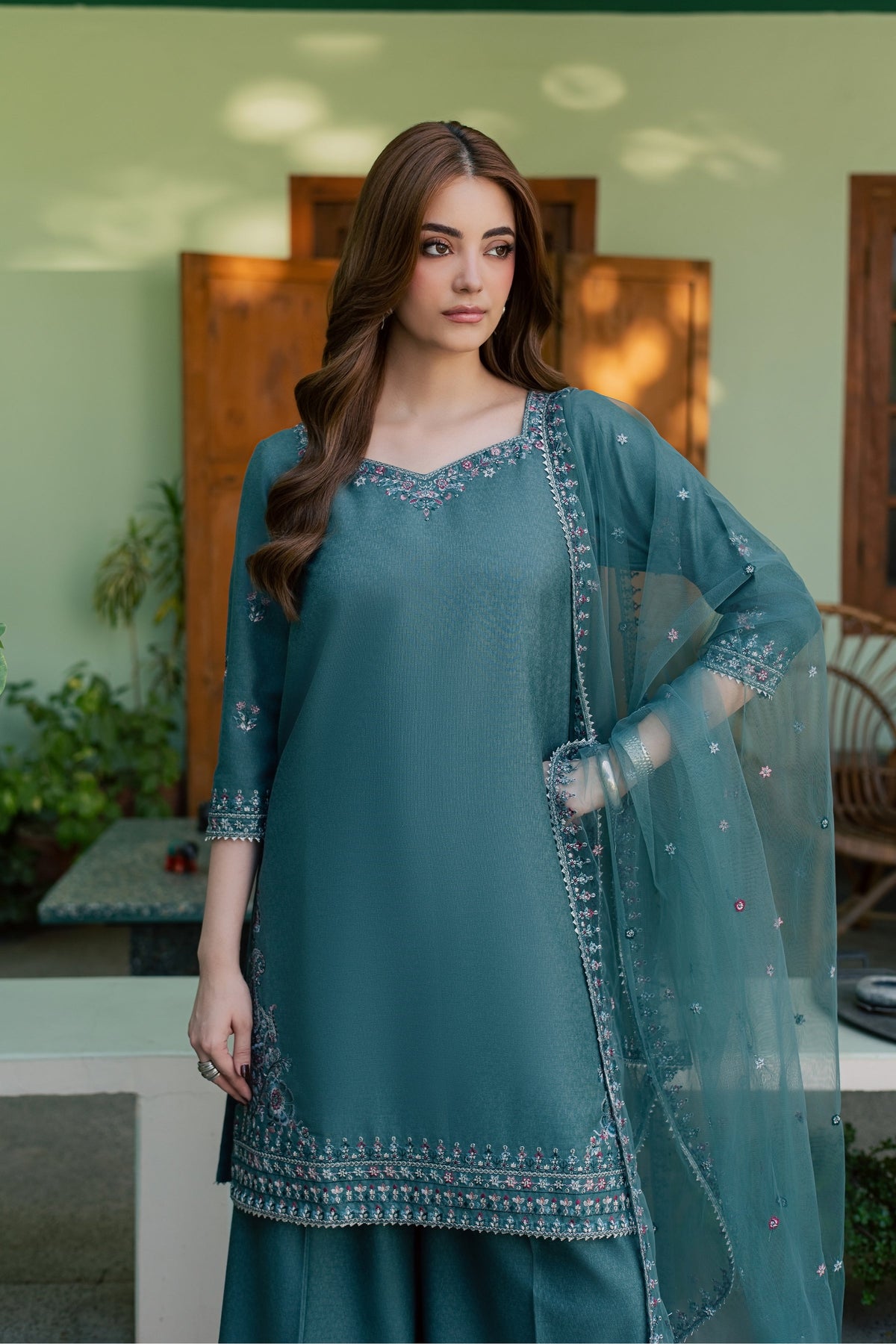 Neelara 3Pc - Embroidered Karandi Pret