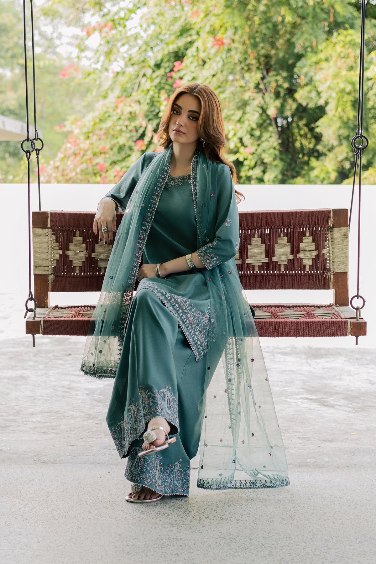 Neelara 3Pc - Embroidered Karandi Pret